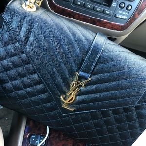 Brand New Never Worn YSL Black and Gold Purse
